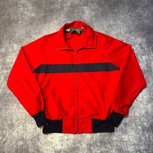 Vintage Western Track Jacket Mens M Colorblock Red Full Zip TRAILS WEST Made USA